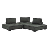 Saunter Tufted Fabric Fabric 3-Piece Sofa