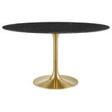 Lippa 54" Oval Artificial Marble Dining Table
