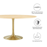 Lippa 60" Oval Wood Grain Dining Table
