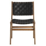 Saoirse Faux Leather Wood Dining Side Chair - Set of 2