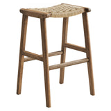 Saoirse Woven Rope Wood Bar Stool - Set of 2