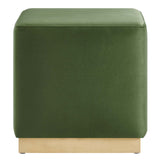 Tilden 17" Square Performance Velvet Upholstered Ottoman