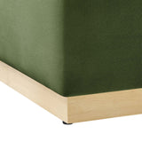 Tilden Large 28" Square Performance Velvet Upholstered Ottoman