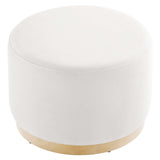 Tilden Large 23" Round Performance Velvet Upholstered Ottoman