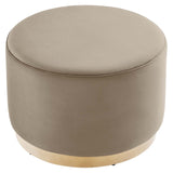 Tilden Large 23" Round Performance Velvet Upholstered Ottoman
