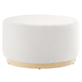 Tilden Large 29" Round Performance Velvet Upholstered Ottoman