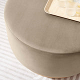 Tilden Large 29" Round Performance Velvet Upholstered Ottoman