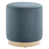 Tilden 16" Round Performance Velvet Upholstered Ottoman