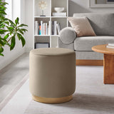 Tilden 16" Round Performance Velvet Upholstered Ottoman