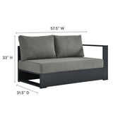 Tahoe Outdoor Patio Powder-Coated Aluminum 3-Piece Left-Facing Chaise Sectional Sofa Set