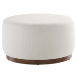 Tilden Large 23" Round Boucle Upholstered Ottoman