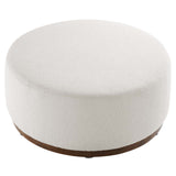 Tilden Large 23" Round Boucle Upholstered Ottoman