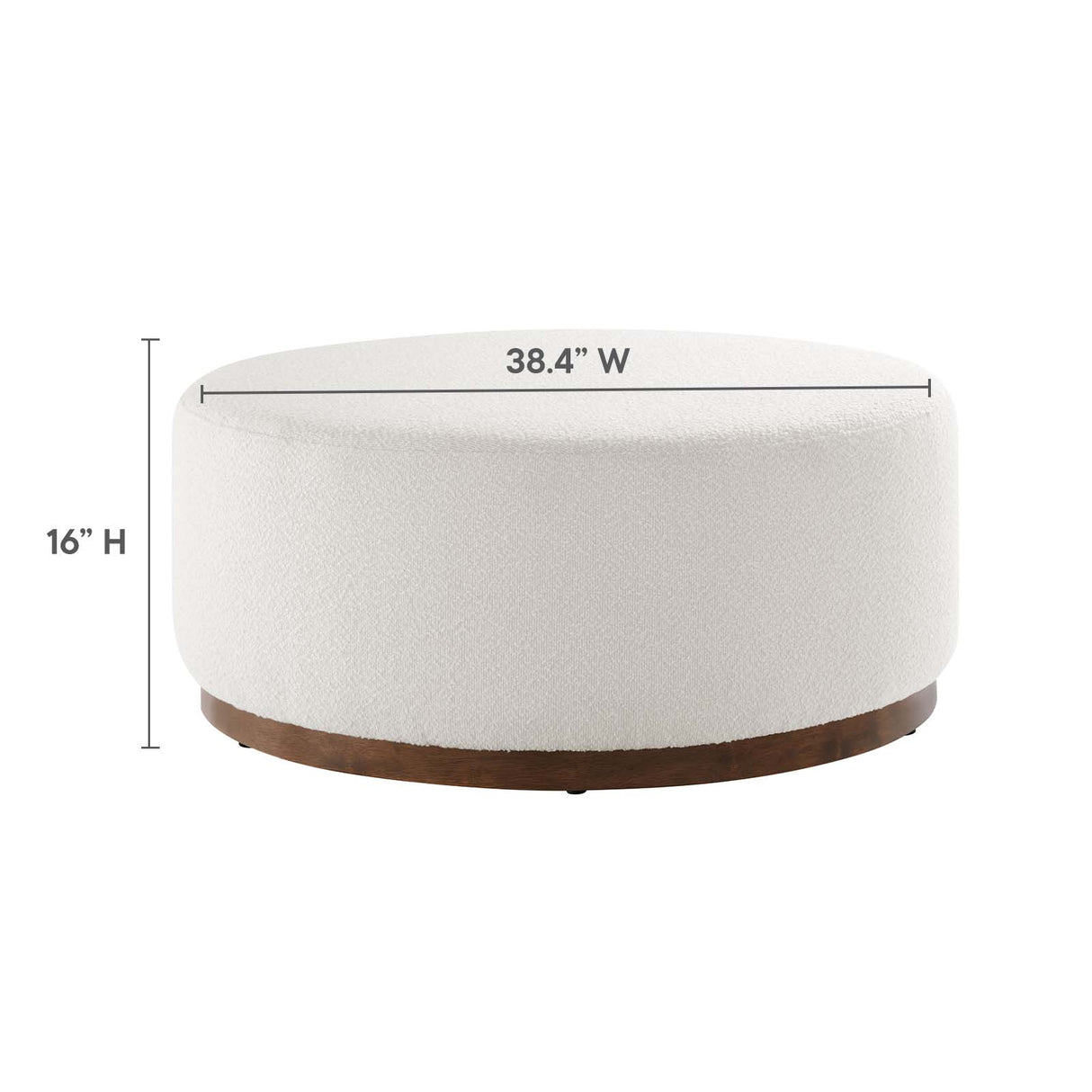 Tilden Large 23" Round Boucle Upholstered Ottoman