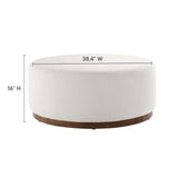 Tilden Large 23" Round Boucle Upholstered Ottoman