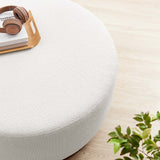 Tilden Large 23" Round Boucle Upholstered Ottoman