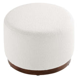 Tilden Large 23" Round Boucle Upholstered Upholstered Ottoman