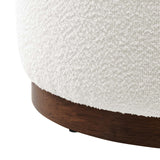 Tilden Large 23" Round Boucle Upholstered Ottoman
