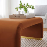 Koda Performance Velvet Waterfall Ottoman