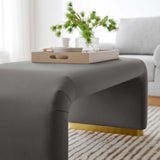 Koda Performance Velvet Waterfall Ottoman