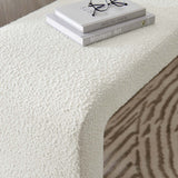 Simba Boucle Fabric Waterfall Long Bench