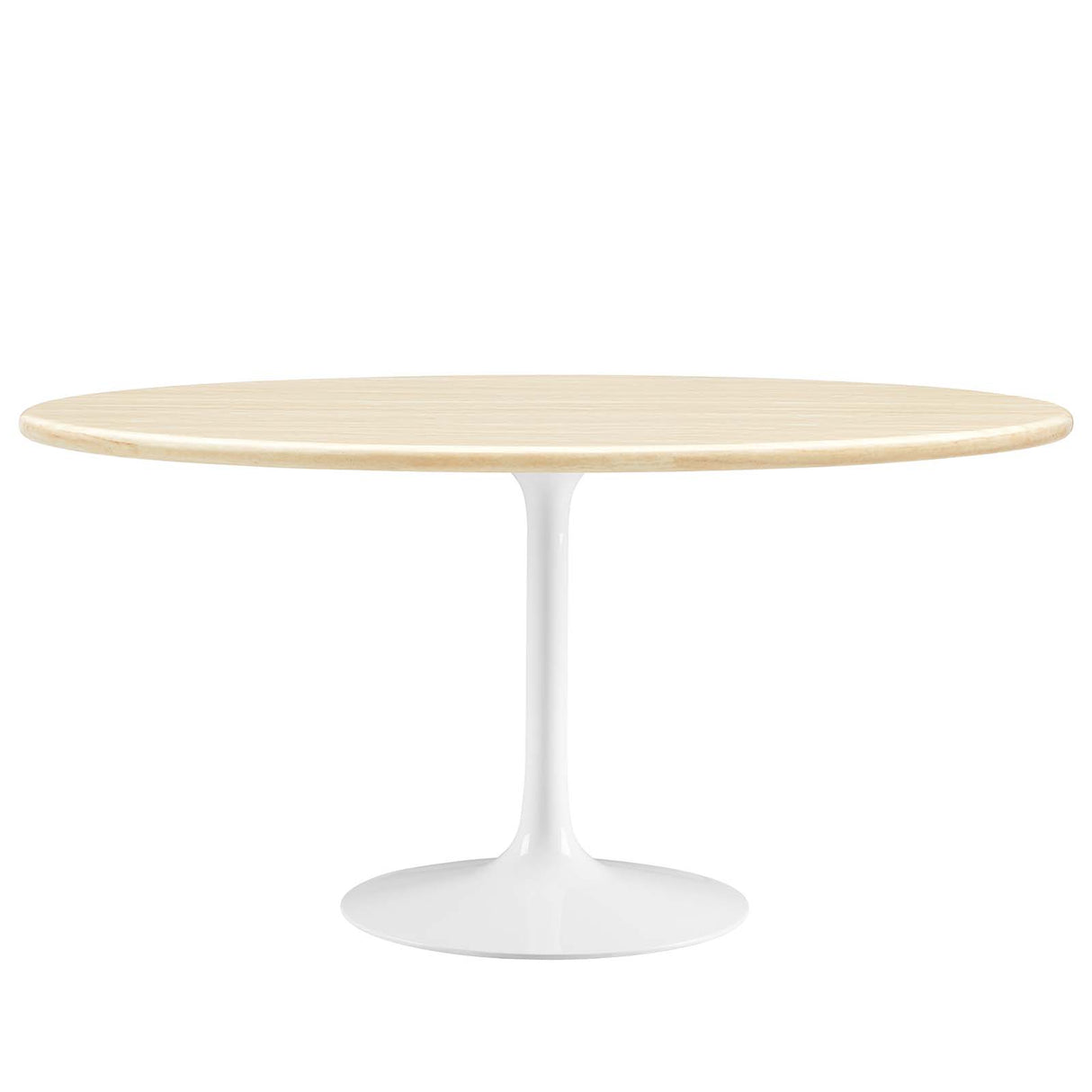 Lippa 60" Oval Artificial Travertine  Dining Table