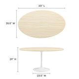Lippa 60" Oval Artificial Travertine  Dining Table