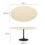 Lippa 60" Oval Artificial Travertine  Dining Table