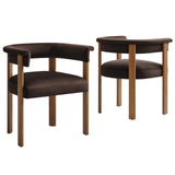 Imogen Performance Velvet Barrel Dining Chairs - Set of 2