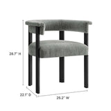 Imogen Woven Heathered Fabric Upholstered Barrel Dining Chairs - Set of 2