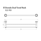 ZLINE El Dorado Double Towel Rail in Brushed Nickel (ELD-TRD-BN)
