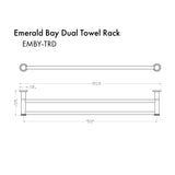 ZLINE Emerald Bay Double Towel Rail in Polished Gold (EMBY-TRD-PG)