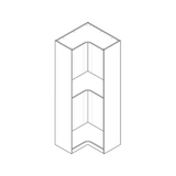 Kansas Oak Closets - 36" Corner Closet With LED - 36" Width x 84" Height x 15" Depth