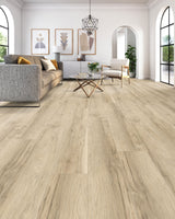 WPC Luxury Vinyl Flooring, Click Lock Floating, Natural Pecan, 9" X 60" X 8mm, 22 mil Wear Layer - Essentials Collection (29.92 SQFT/CTN)