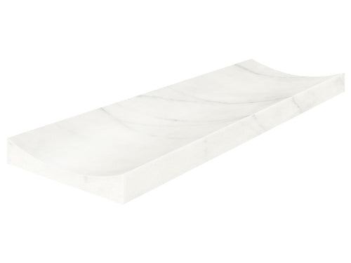 4 x 12 in Eterna Bianco Fluto Honed Marble Tile
