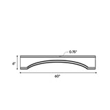 Avalon Ashen - 60 Inch Valances Accessories - 60" Width x 6" Height x .75" Depth