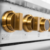 36 in. 5.2 cu. ft. 6 Burners Dual Fuel Range for Natural Gas in Stainless Steel with Kucht Horus Thermostat