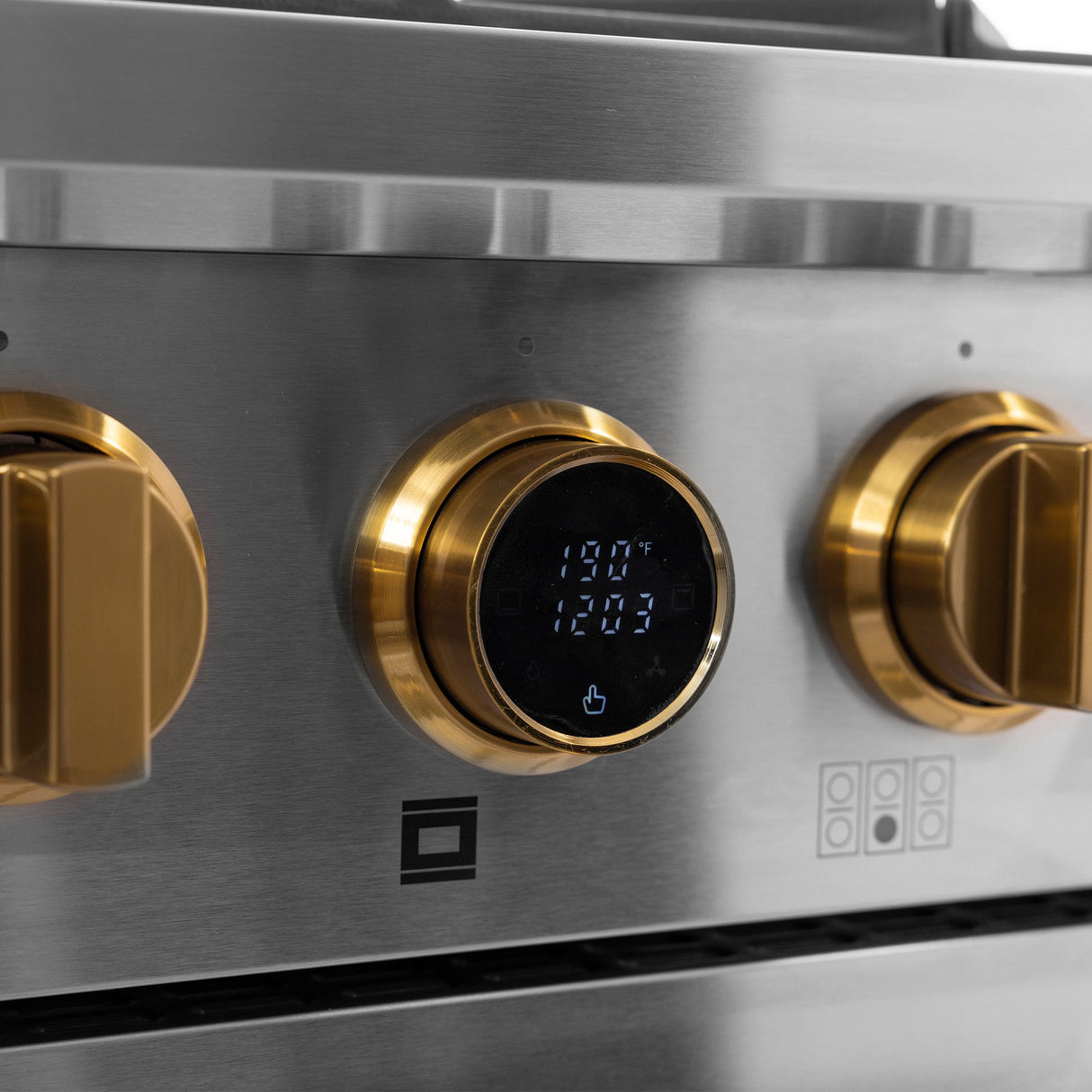 36 in. 5.2 cu. ft. 6 Burners Dual Fuel Range for Natural Gas in Stainless Steel with Kucht Horus Thermostat