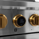 36 in. 5.2 cu. ft. 6 Burners Dual Fuel Range for Natural Gas in Stainless Steel with Kucht Horus Thermostat
