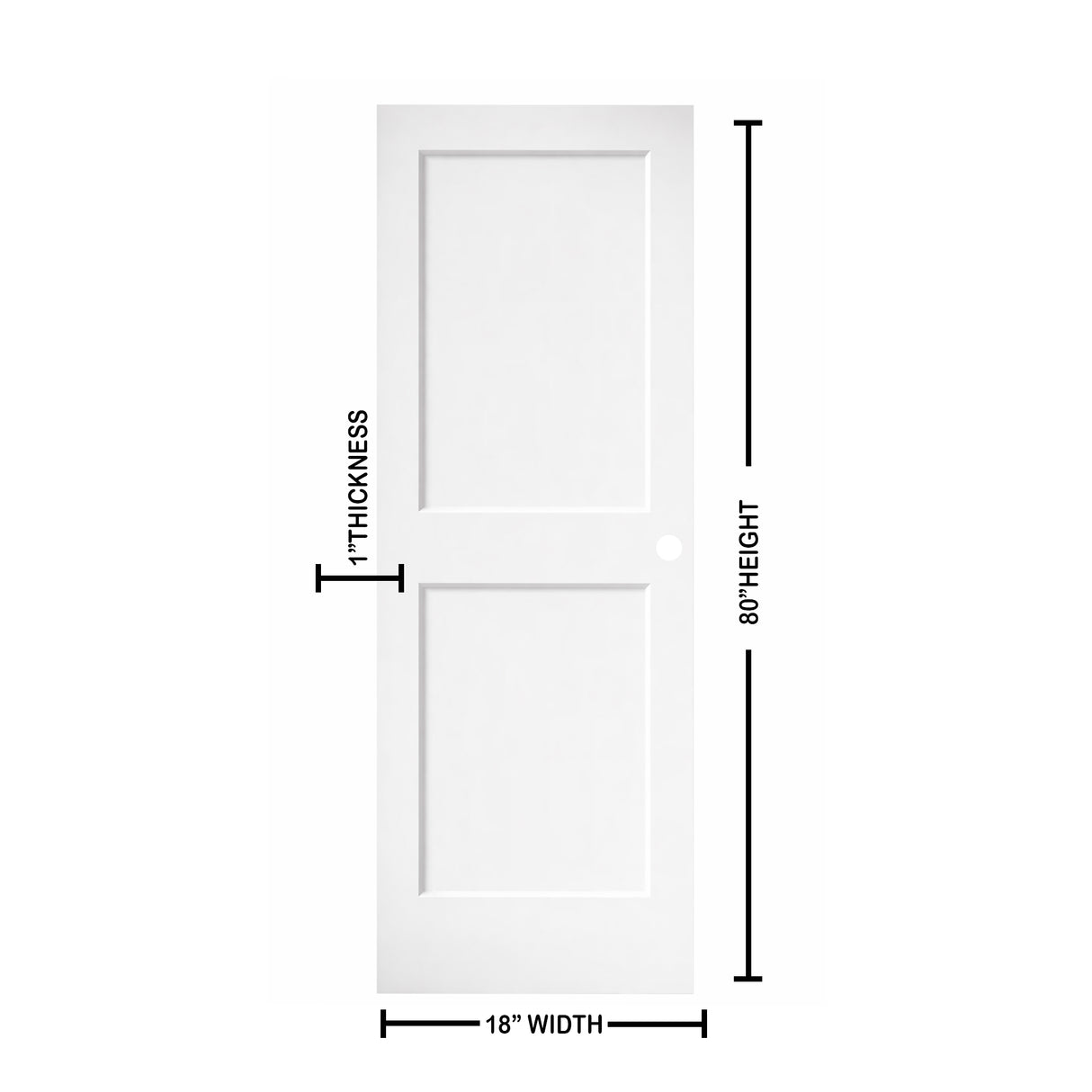 Ivanees 2-Panel Hollow Core Molded Shaker Door Slab 80 Inch Height