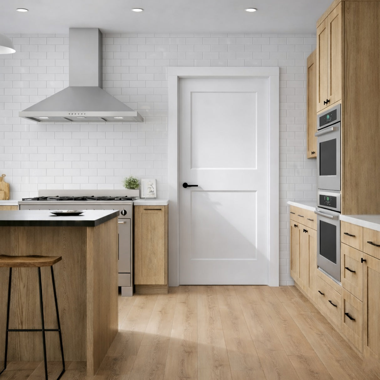 Ivanees 2-Panel Hollow Core Molded Shaker Door Slab 80 Inch Height
