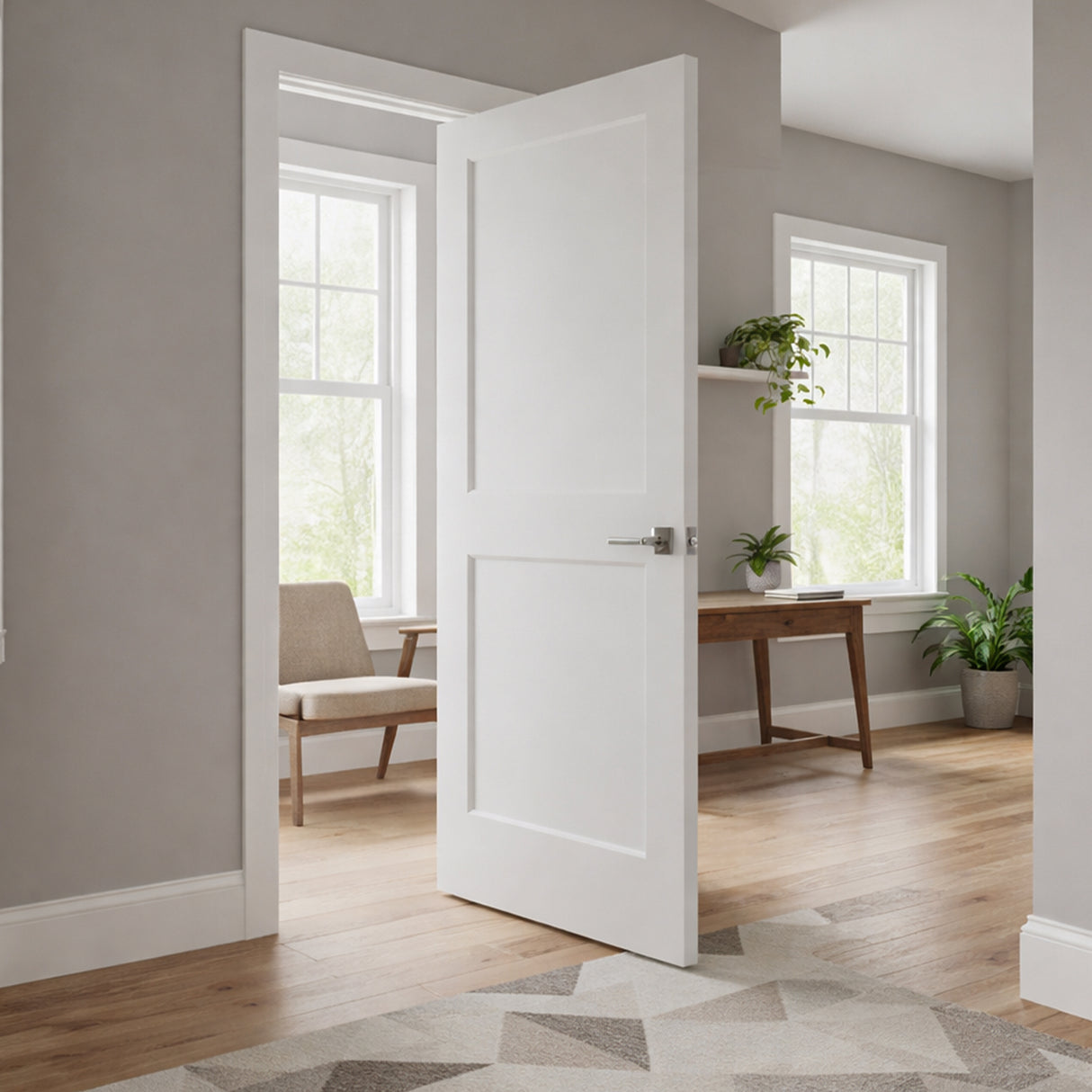 Ivanees 2-Panel Hollow Core Molded Shaker Door Slab 80 Inch Height