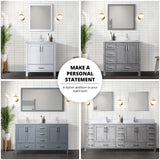 Jacques 30 in. Freestanding Bathroom Vanity with White Quartz Top, White Square Sink