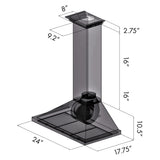 ZLINE 24" Convertible Vent Wall Mount Range Hood in Stainless Steel with Crown Molding (KBCRN-24)