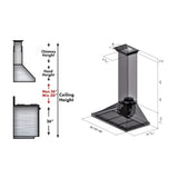 ZLINE 48" Convertible Vent Wall Mount Range Hood in Stainless Steel with Crown Molding (KBCRN-48)