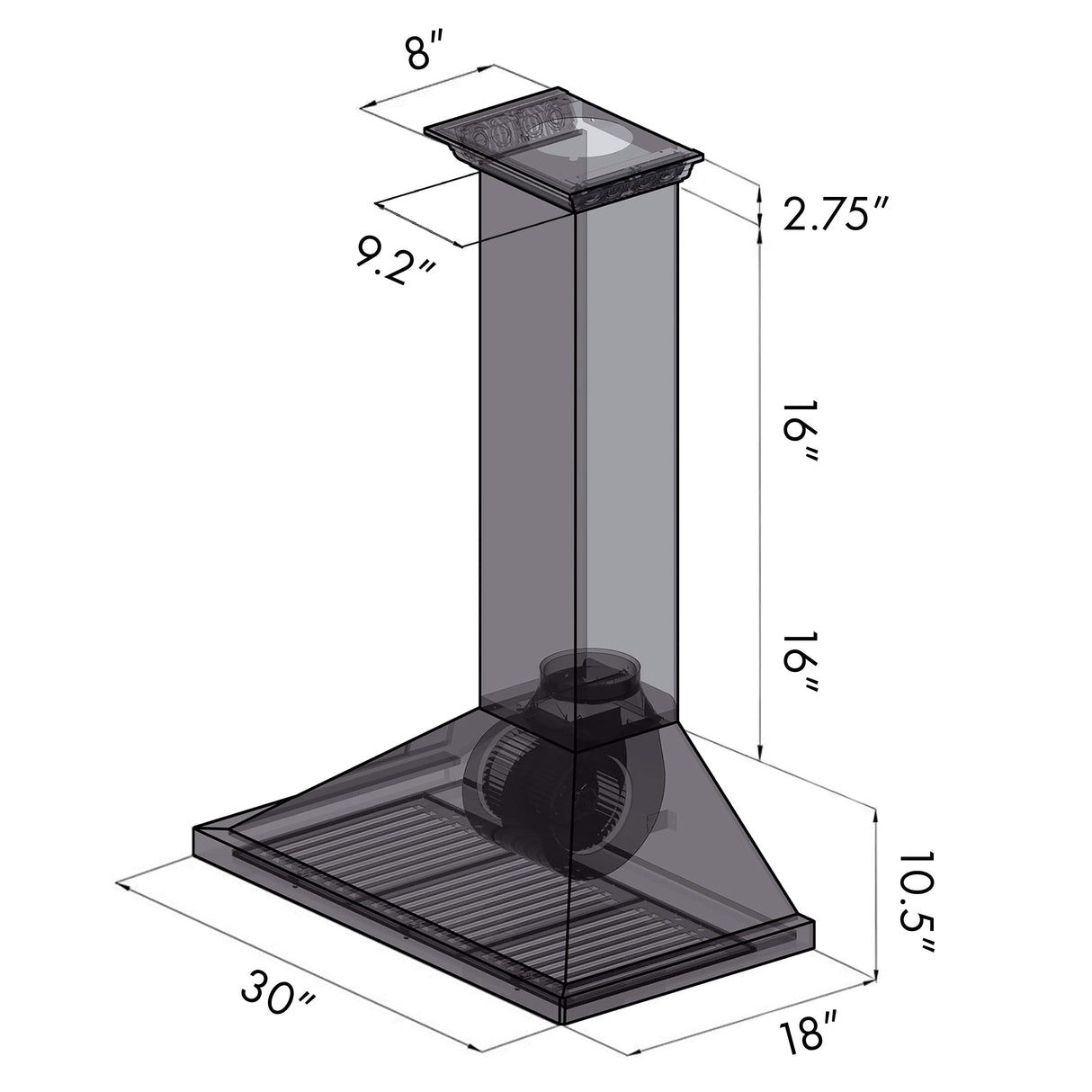 24" ZLINE CrownSound™Ducted Vent Wall Mount Range Hood in Stainless Steel with Built-in Bluetooth Speakers (KBCRN-BT-24)