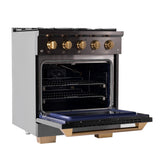 KUCHT Gemstone Professional 30 in. 4.2 cu. ft. Dual Fuel Range for Natural Gas with Sealed Burners and Convection Oven in Titanium Stainless Steel
