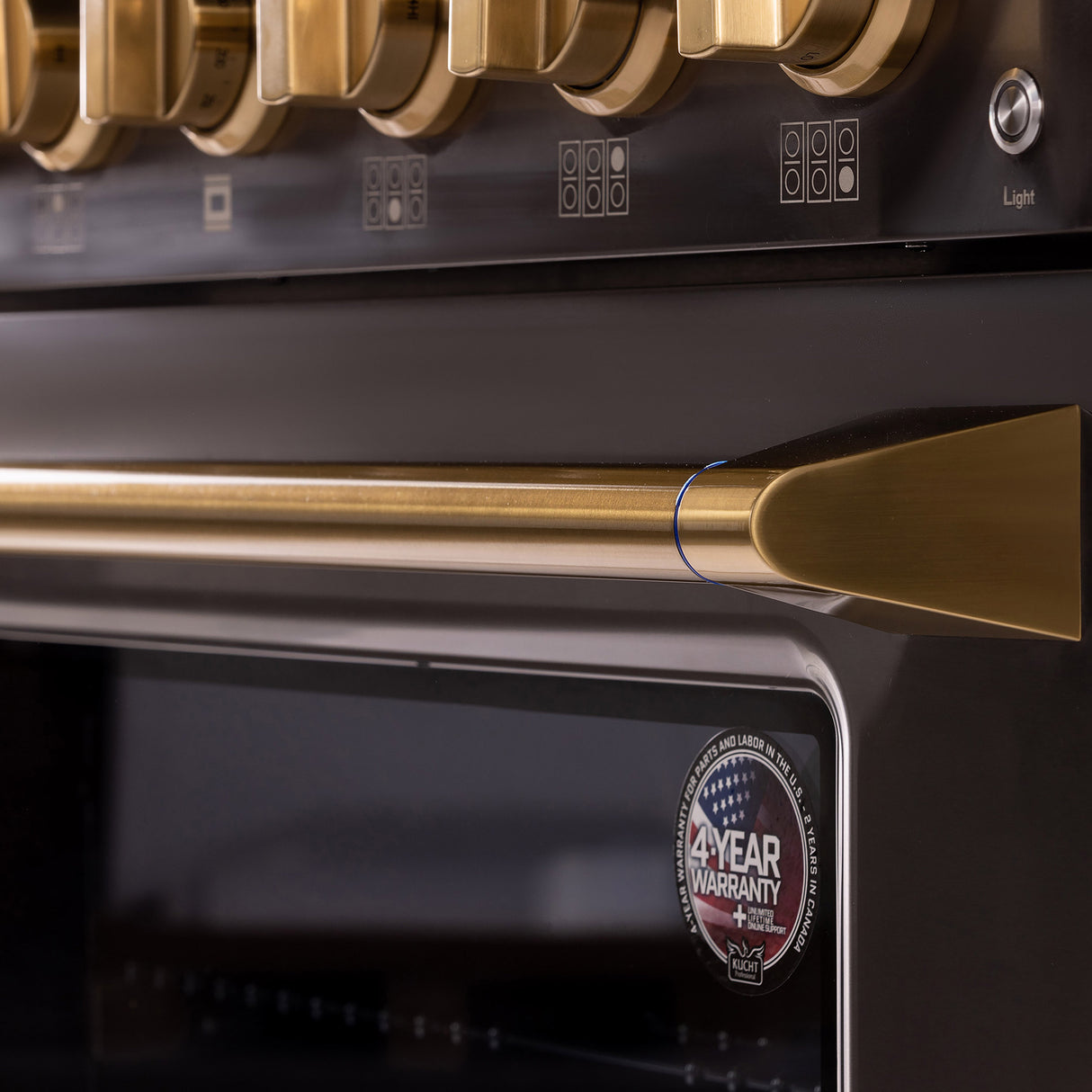 KUCHT Gemstone Professional 36 in. 5.2 cu. ft. Dual Fuel Range for Natural Gas with Sealed Burners and Convection Oven in  Titanium Stainless Steel