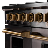KUCHT Gemstone Professional 48 in. 6.7 cu. ft. Natural Gas Range with Sealed Burners, Griddle/Grill and Two Ovens - One Convection - in Titanium Stainless Steel