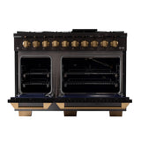 KUCHT Gemstone Professional 48 in. 6.7 cu. ft. Propane Gas Range with Sealed Burners, Griddle/Grill and Two Ovens - One Convection - in Titanium Stainless Steel