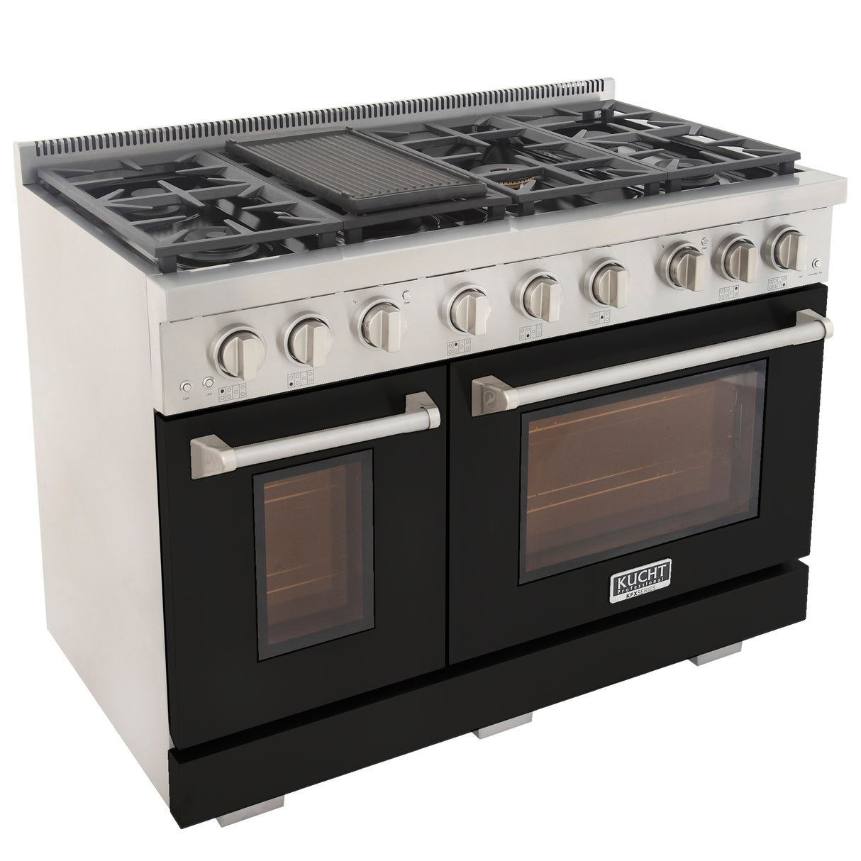 KUCHT Professional 48 in. 6.7 cu. ft. Natural Gas Range with Sealed Burners, Grill / Griddle and Two Ovens - One Convection